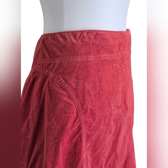 Anthropologie Fei Dusty Red A Line Midi Zip Skirt Size 4 - Picture 5 of 6